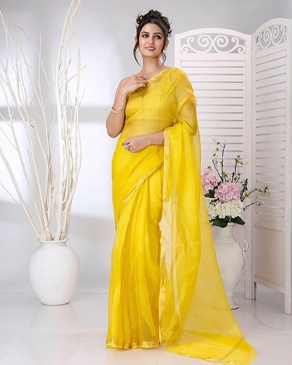 Wedding Party Festival Wear Soft Kota Doria Cotton Silk Ethnic Zari Design Saree
