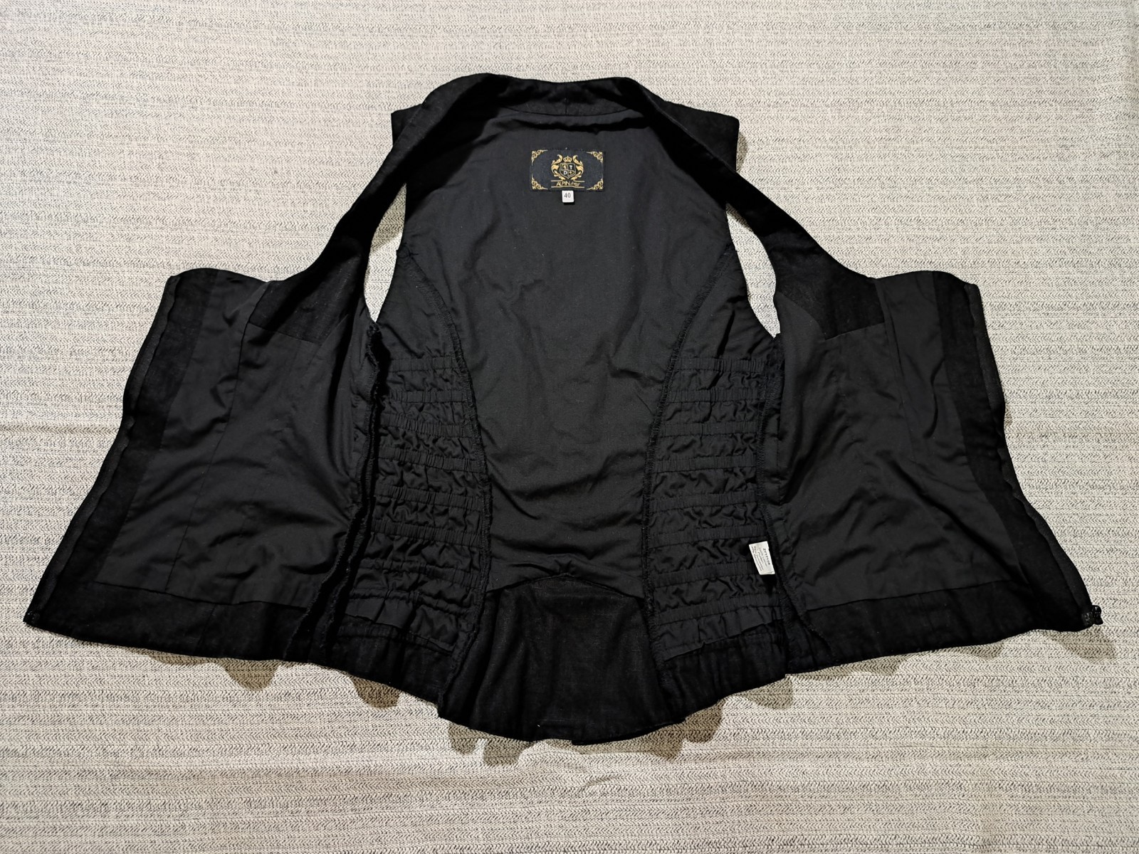 Vintage German Dirndl Set Bodice Blouse Skirt Linen Alpine Oktoberfest Sz M/EU40