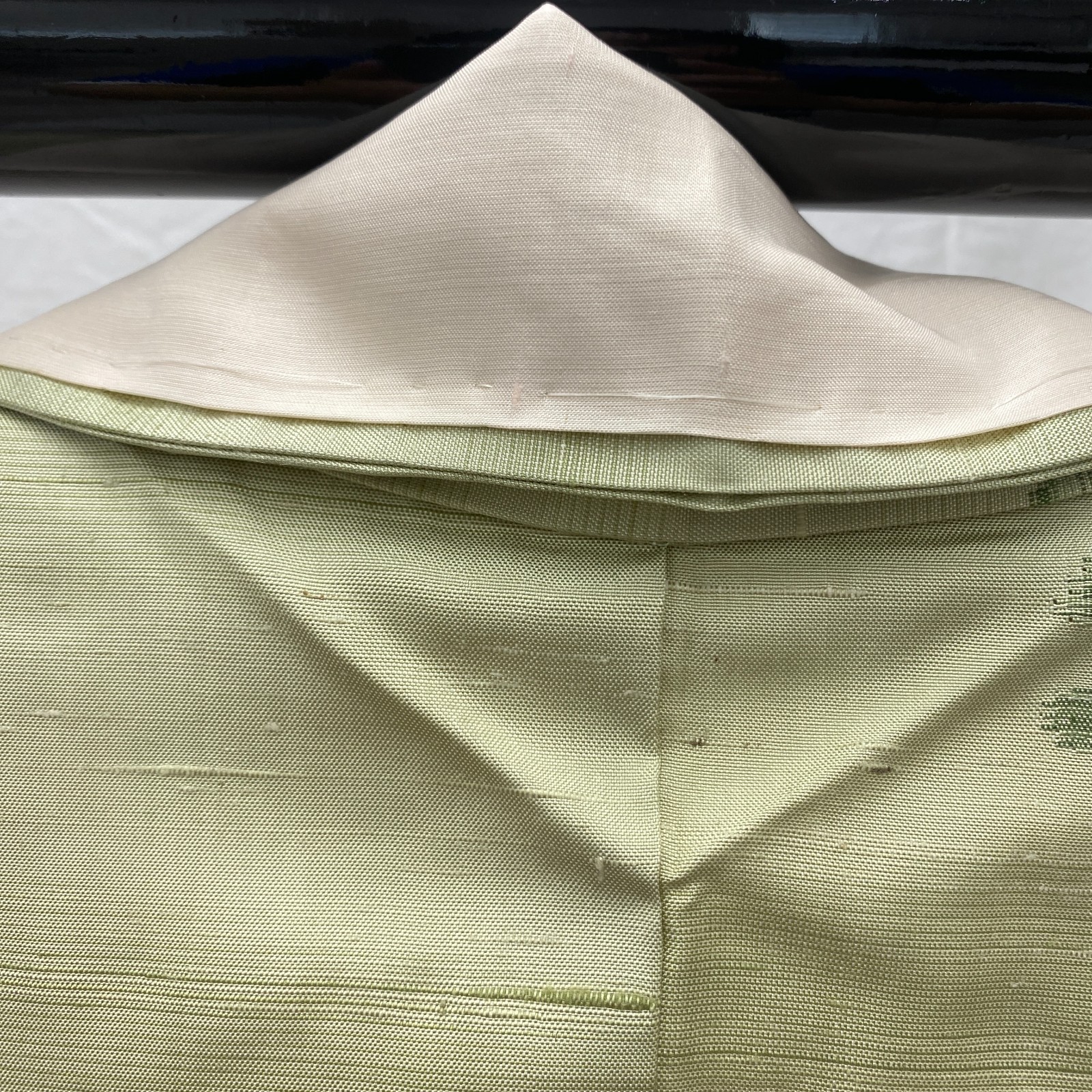 Japanese Vintage Kimono Polyester Green Komon Traditional Authentic Length 60in