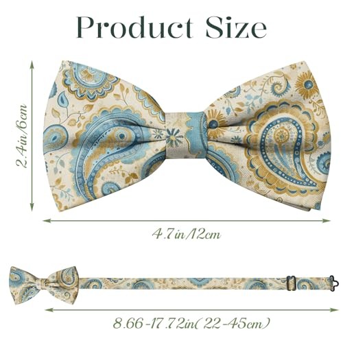 Bow Ties Pre Tied Adjustable Bowties for Wedding Party Leisure Men Af4-golden