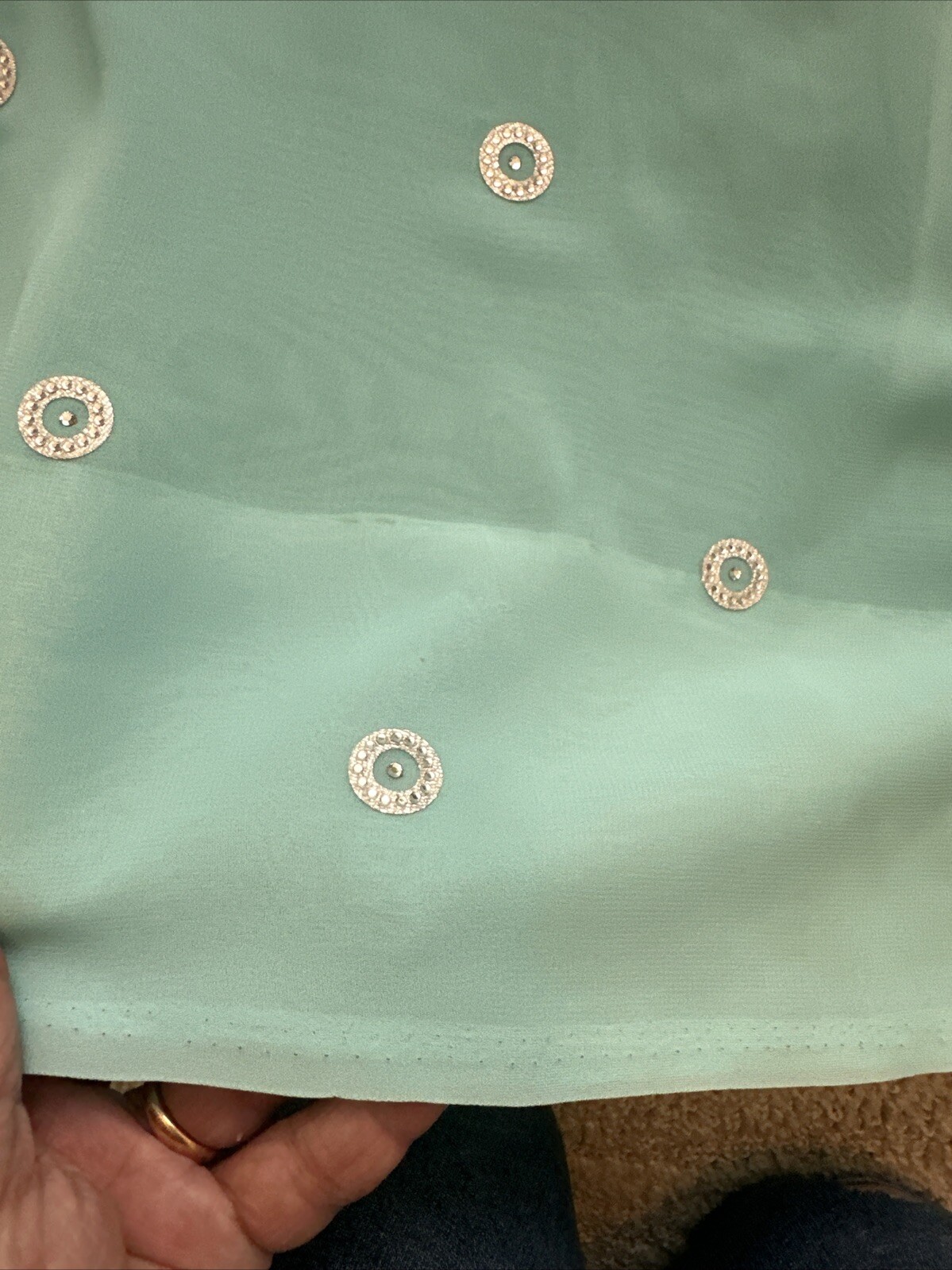 Blue saree With Silver Studs