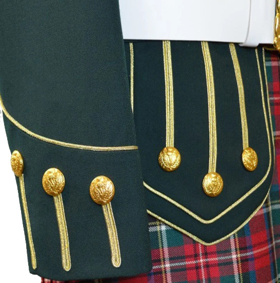 Wool Military Marching Band Doublet Jacket Highland Game Scottish Piper Jackets