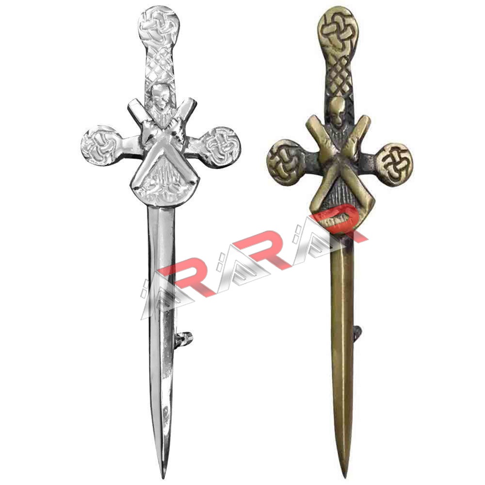 Scottish Kilt Pin Highland ST Andrew Kilt Pin 4″ Antique chrome Finish New AAR