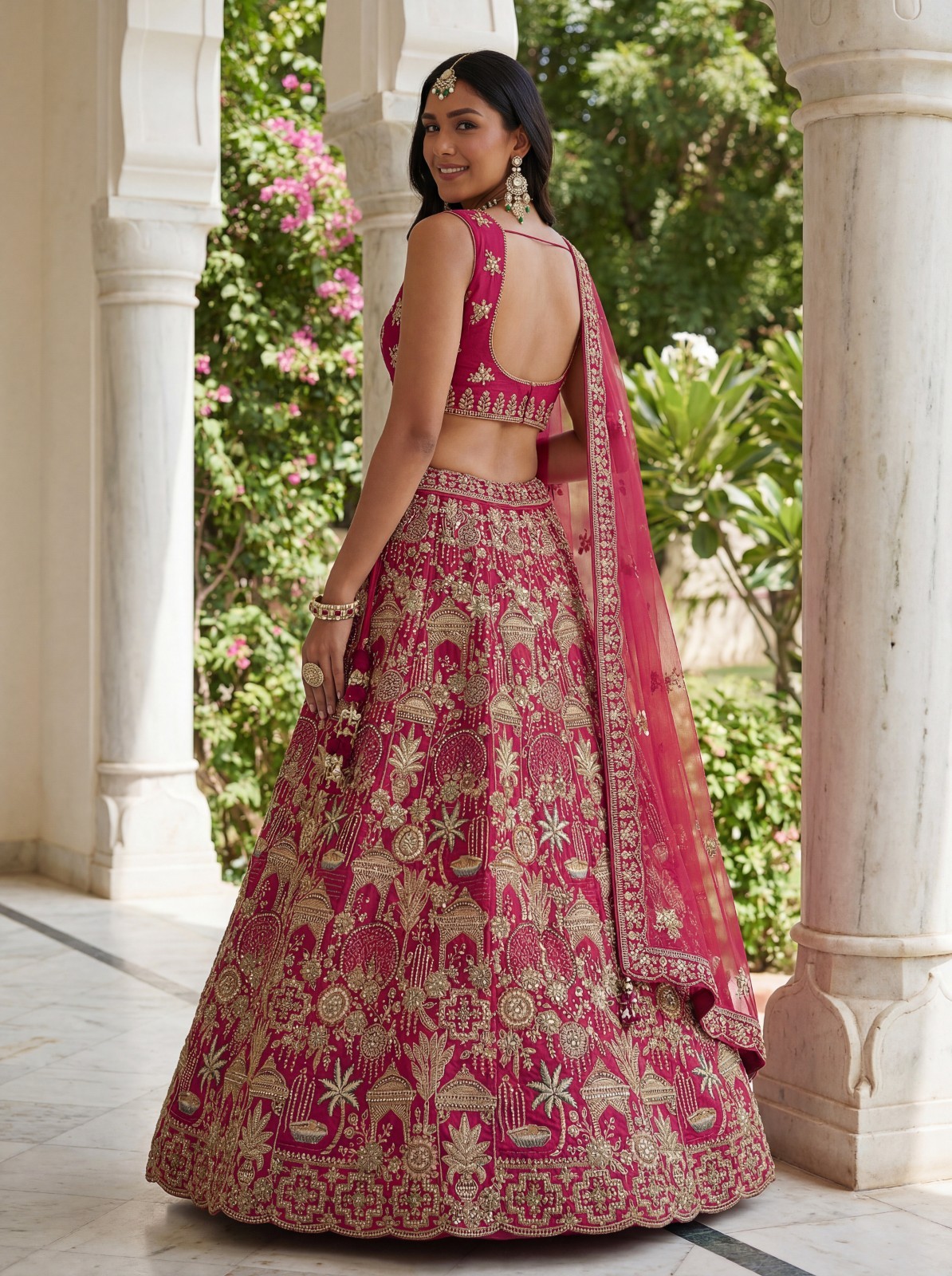 Gadhwal Silk Lehenga Choli Bridal Shower Wedding Reception Designer Set