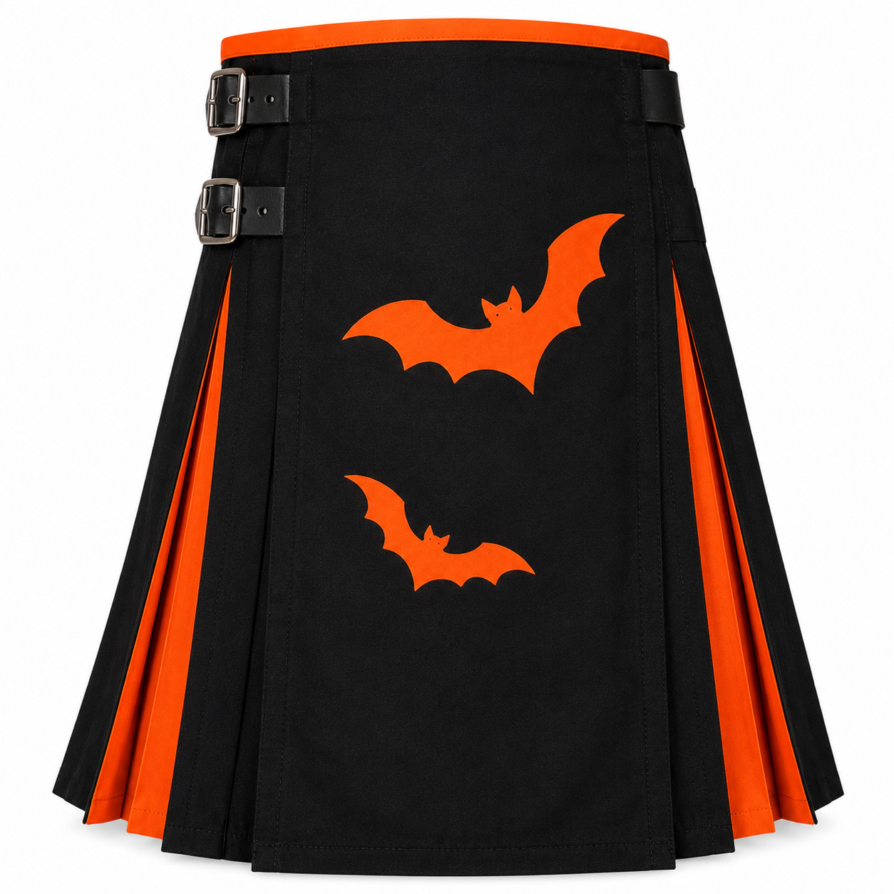 Halloween Gothic Utility Kilt Black Red Bat Kilt Men’s Punk Festival Kilt
