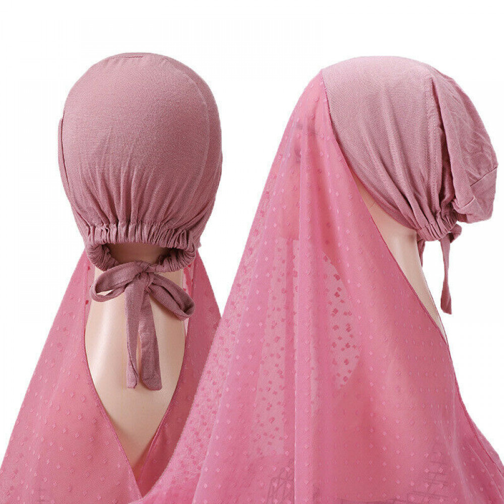 1PCS Muslim Amira with Bonnet Inner Cap Instant Hijab Head Scarf Wraps Shawls