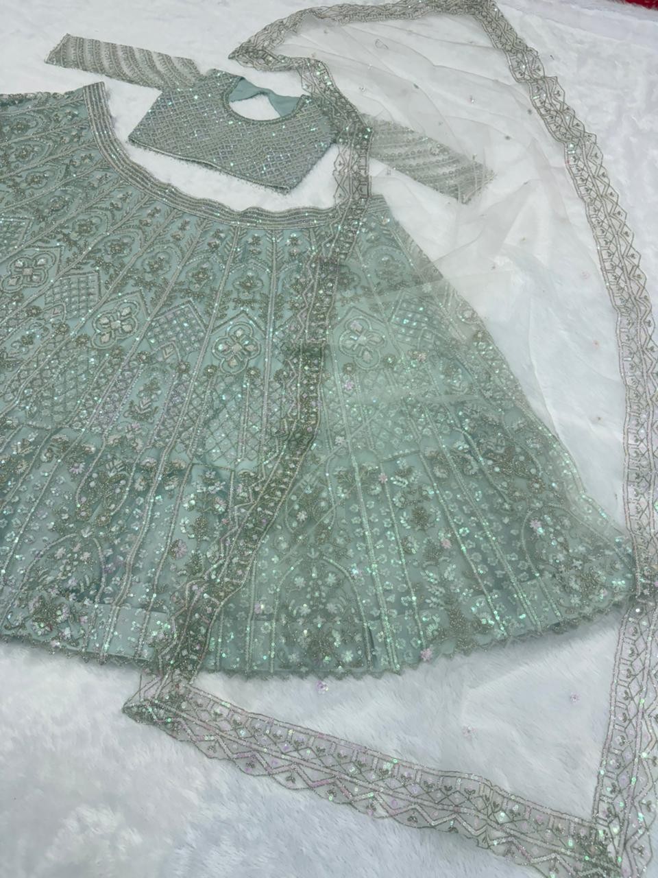 Premium Butterfly Soft Net Lehenga Embellished With Beautiful T Embroidery