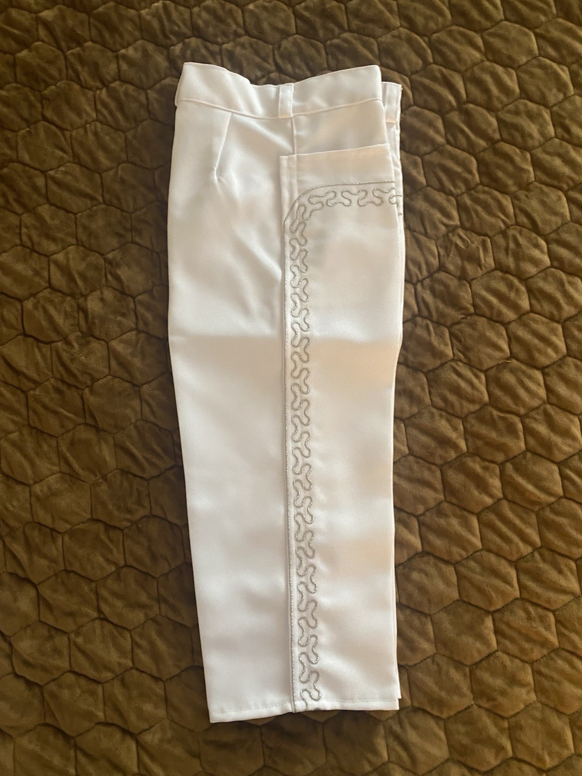 Mexican Charro Mariachi Suit Child White Size 2. Six Pieces as pictured.
