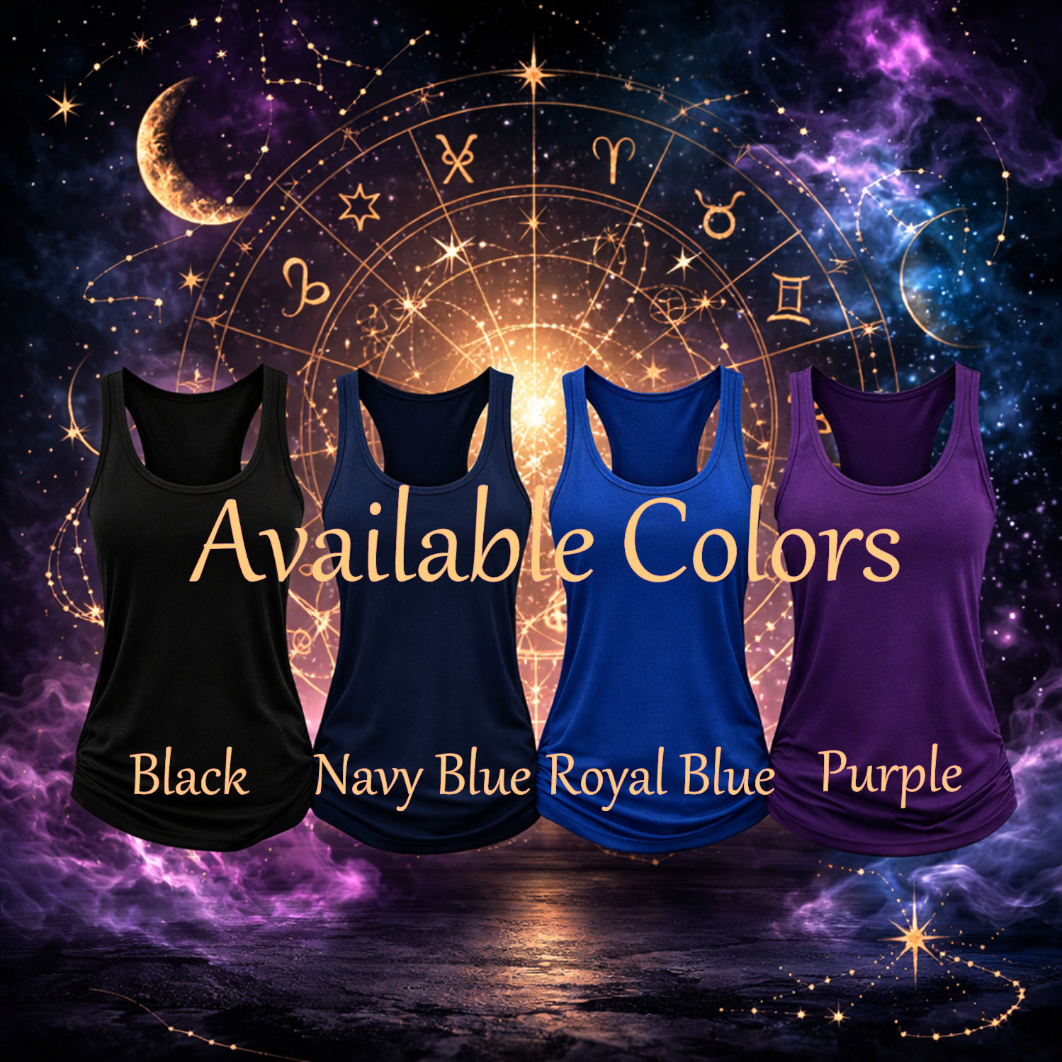 Aquarius Tank Top Zodiac Cosmic Skull Dark Celestial Women Streetwear