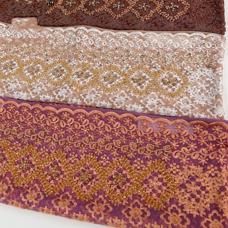 New Silk Hijabs Women Malaysia Wrap Cap Muslim Print Bead Scarf Hair Cover Shawl
