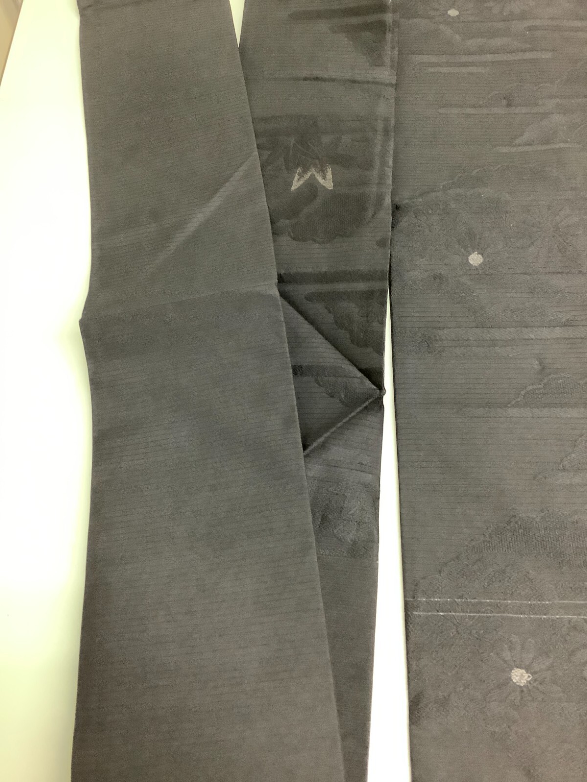 Japanese Vintage Kimono Nagoya Obi pure silk black tradition 140.9×12.5inch