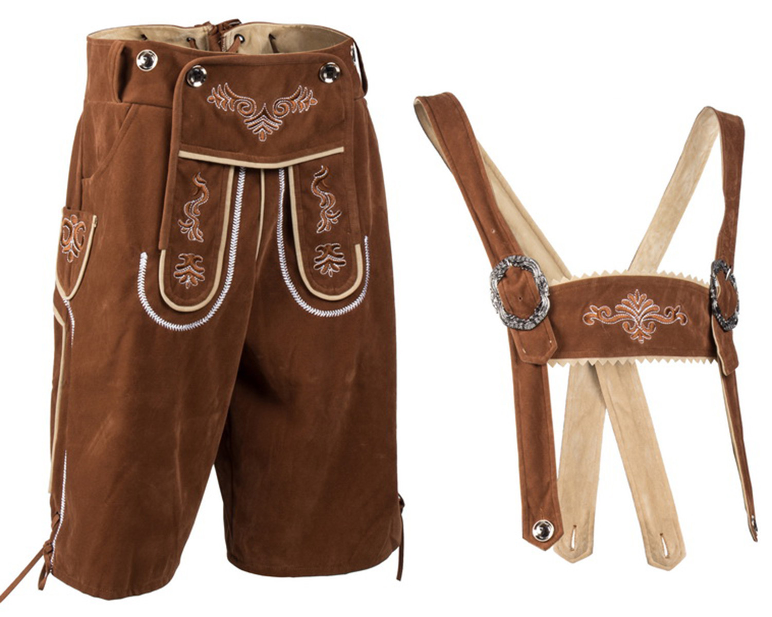 Mens Oktoberfest Bavarian Fancy Dress Costume German Beer Lederhosen S-2XL