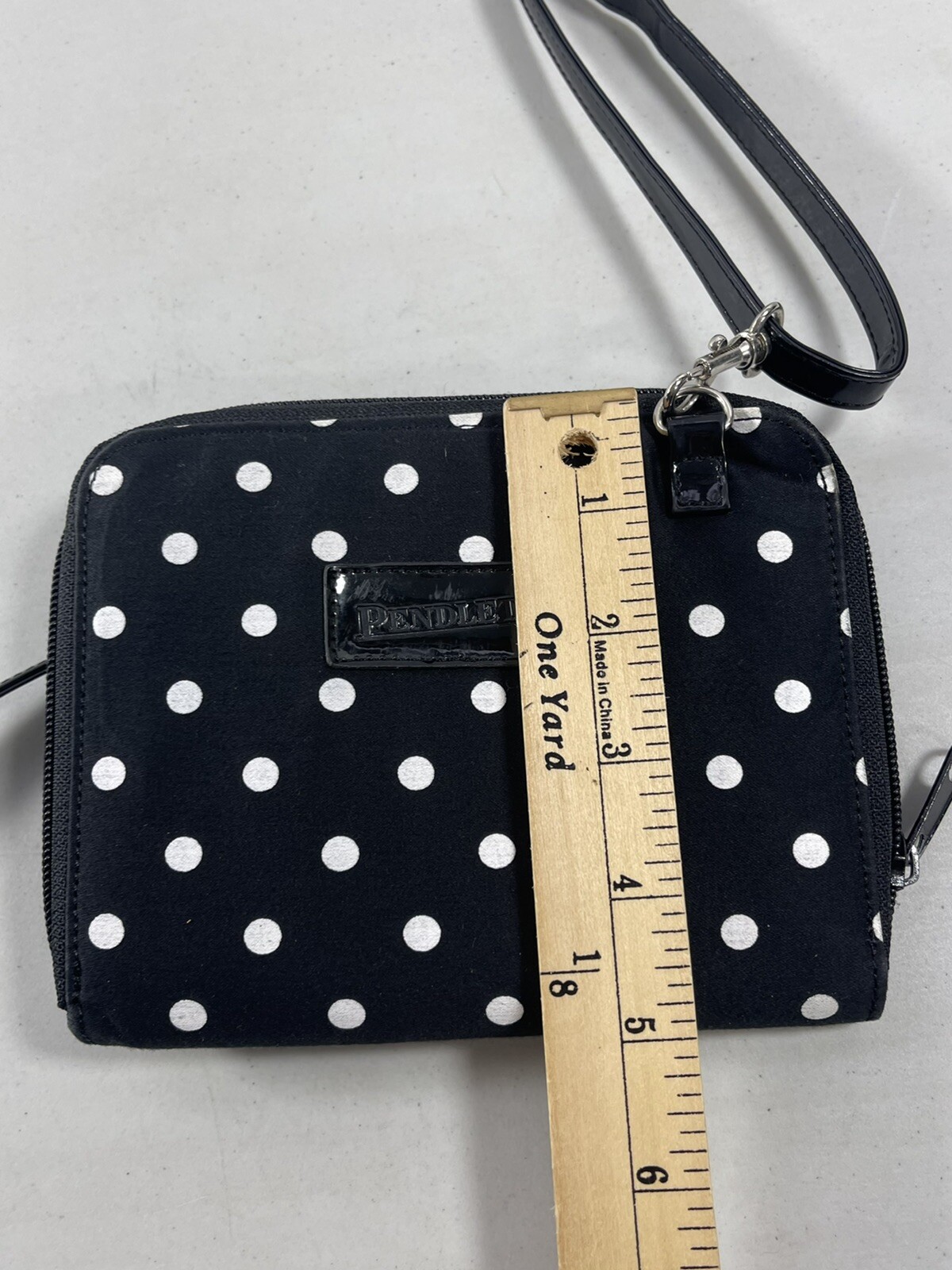 Pendleton Black White Polka Dot Wallet on a Strap Crossbody Purse Casual Comfort