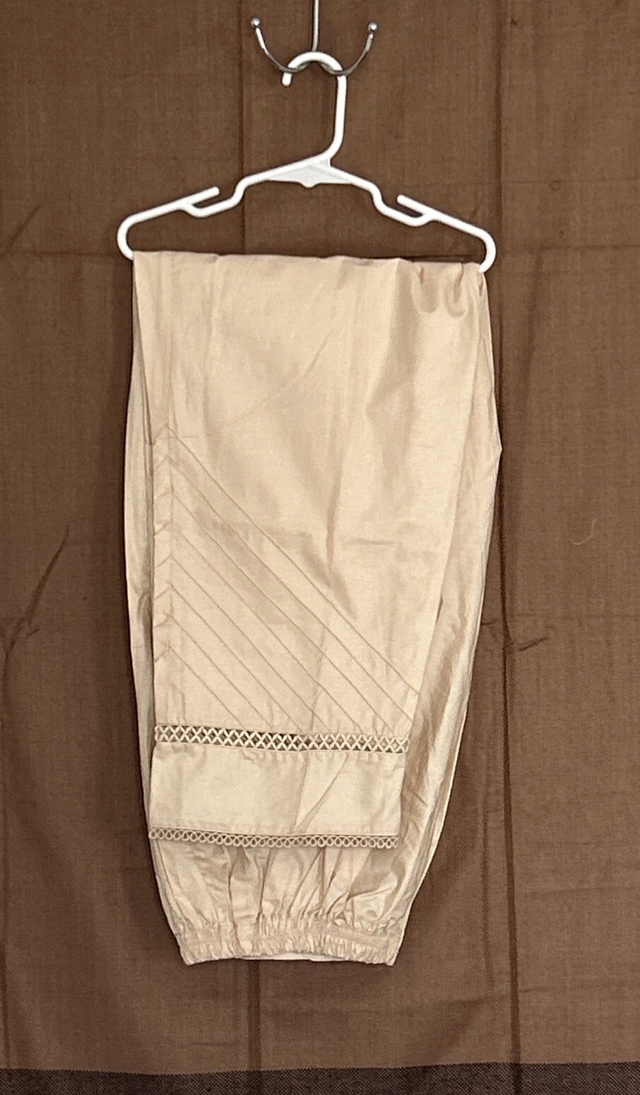 Womens Pak Cotton Trouser Size-XL Color-beige Length-40” Bottom-7.5” Hip-50”