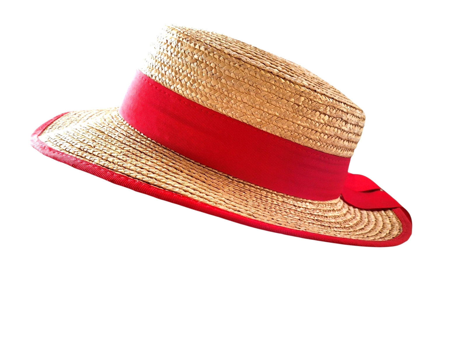 Vintage Unisex Italian Venezia Straw Gondolier Hat Laguna Trading SZ 59