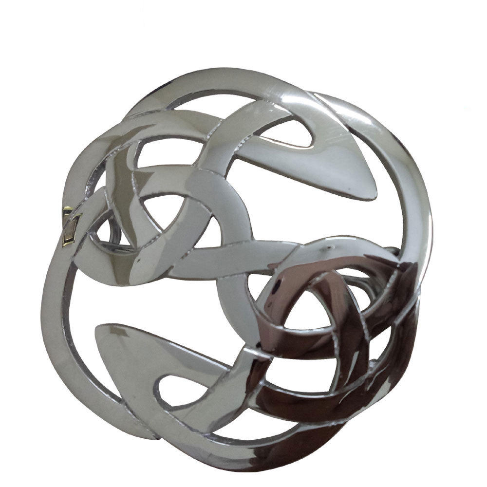 Celtic Brooch Brand New AAR Knot Kilt Fly Plaid for 3.50″ Diameter Chrome Finish