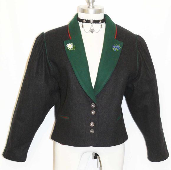 ALTENBEURER WOOL Short Jacket Coat BLACK German Women Hunting Riding B42″ 12 M
