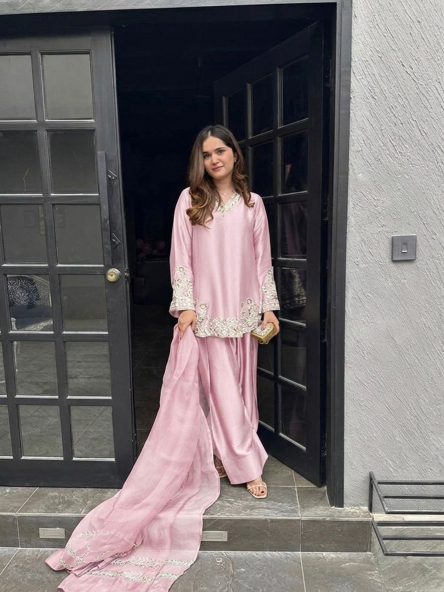 3 PIECE PAKISTANI DESIGNER FARSHI SHALWAR SUIT