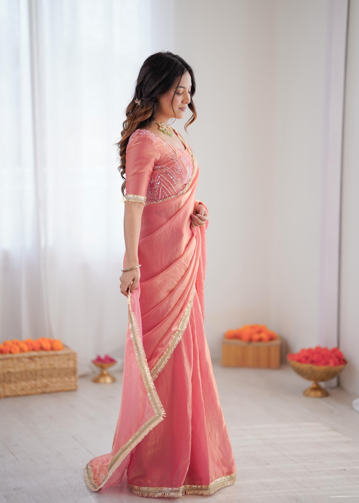 Saree Party Indian Wear Sari Designer Bollywood Blouse Wedding Ethnic Pakistani