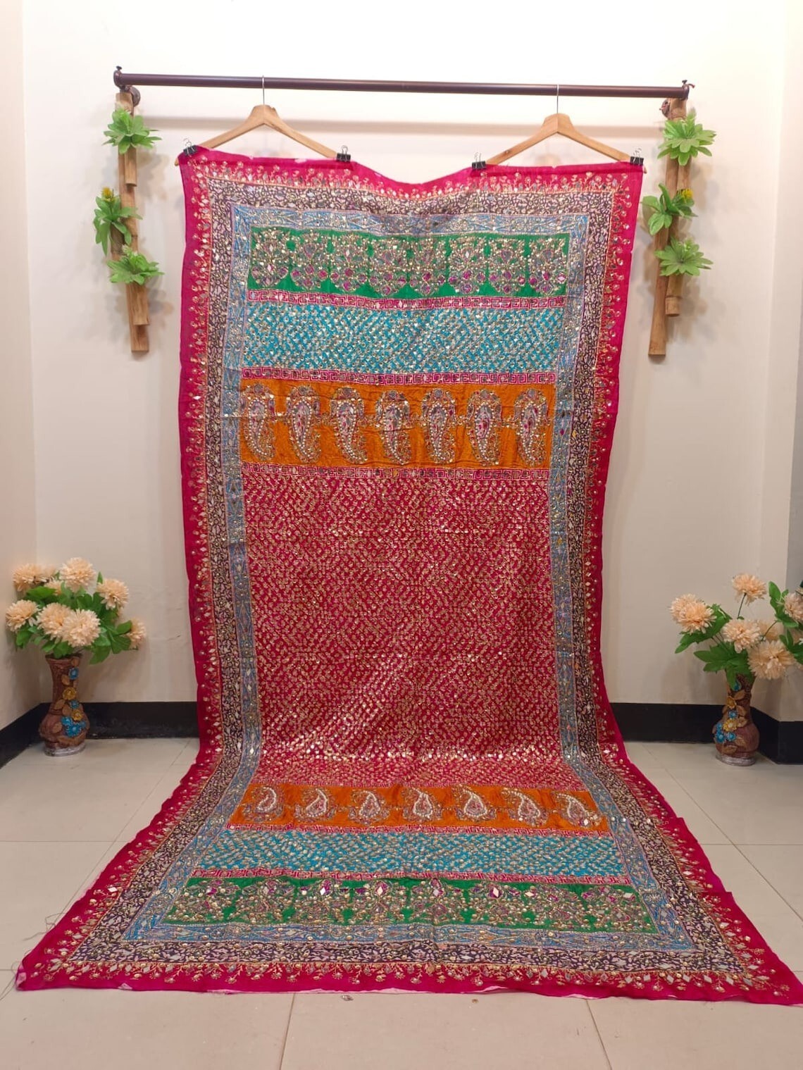 New fancy wedding collection heavy mirror work Pakistani handmade dupatas