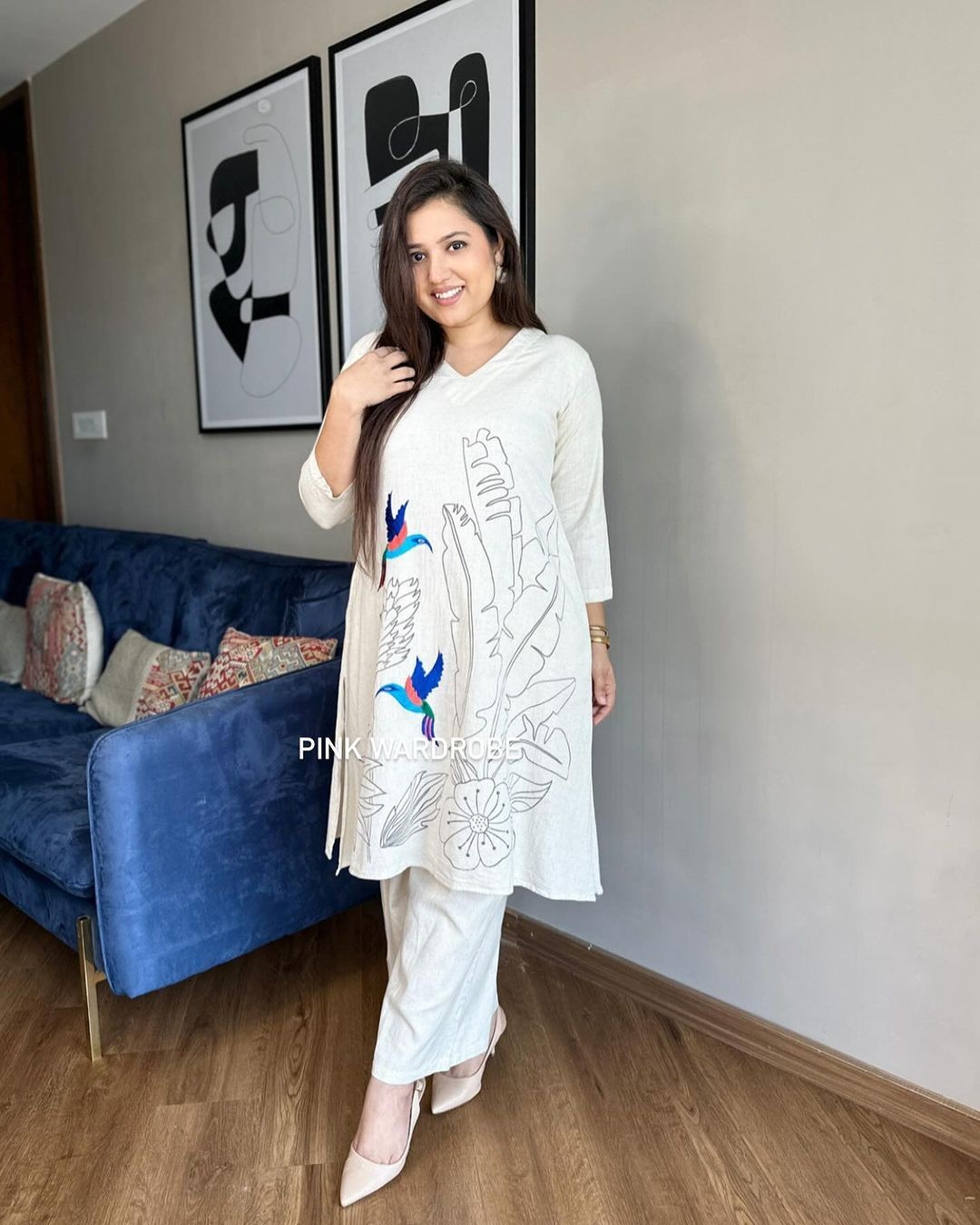 Fully Stitched Kurta Palazzo Suit Set Aari Work Kurtas/Kurtis Set Women Salwar