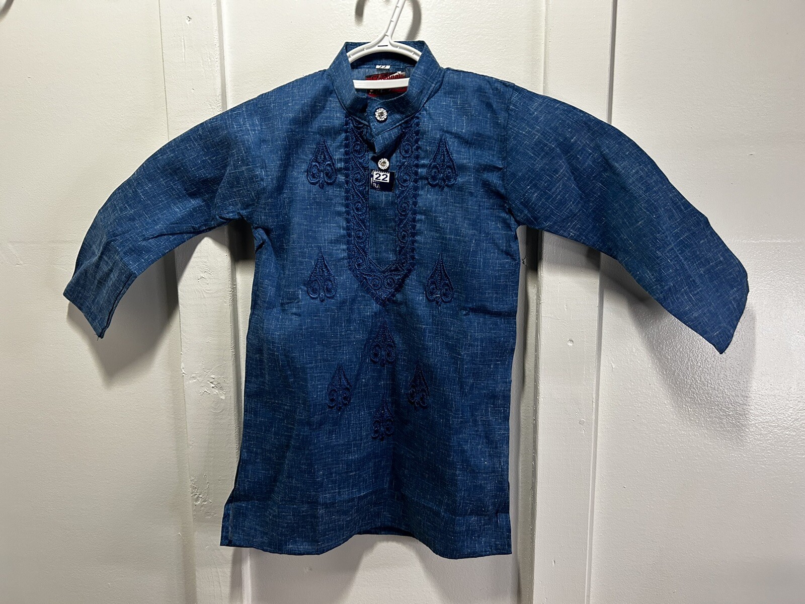 Toddler Kids Navy Blue Embroidered Kurta 22 Mo 2T Pakistan India Cultural