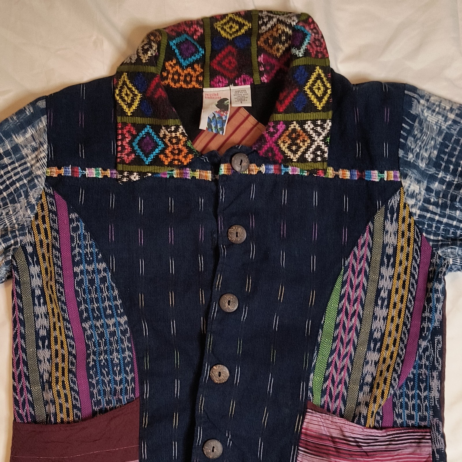 Recycled Traditions Women’s Cotton Woven Button Front Jacket Multicolor Small