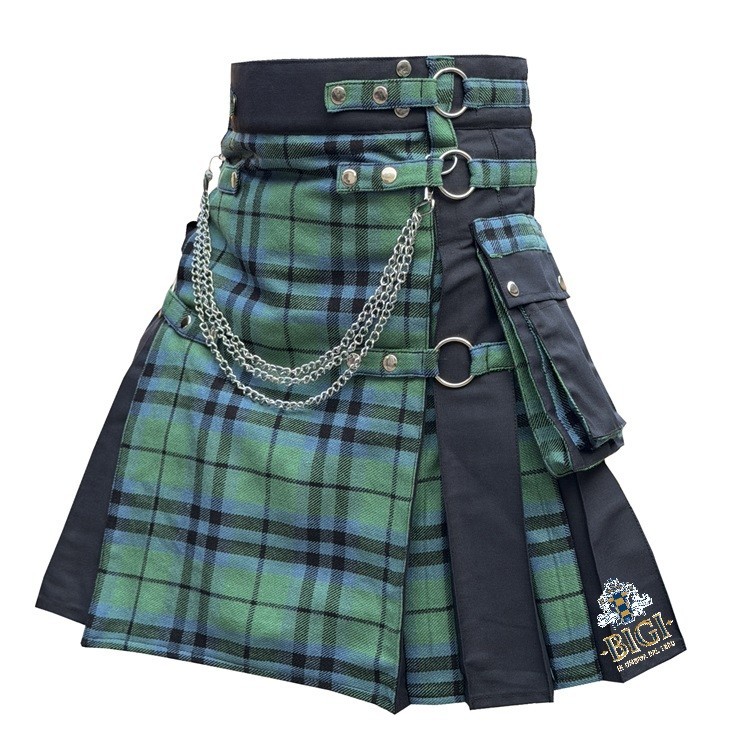 Keith Ancient Tartan black gothic front apron with pleats Kilt Scotland