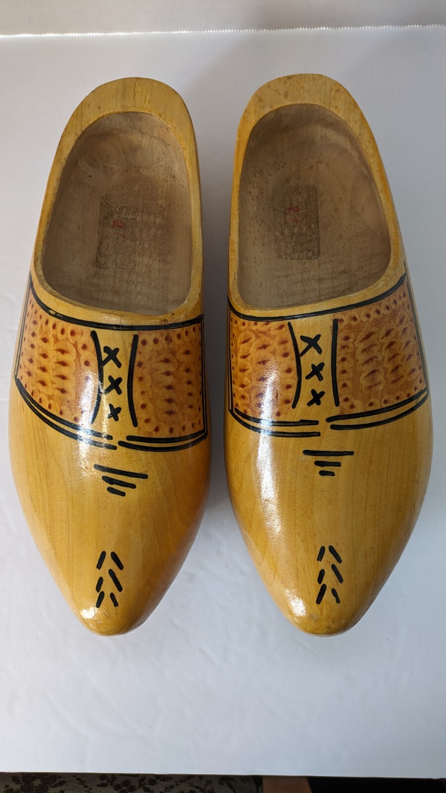 Vintage Hand Painted Wooden Shoes Dutch Clogs Holland Wingtip