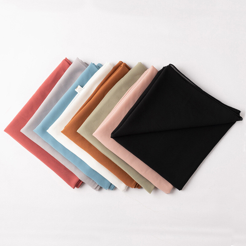 Islamic Square Scarf Women Solid Hijab Muslim Lightweight Scarves Arab Khimar