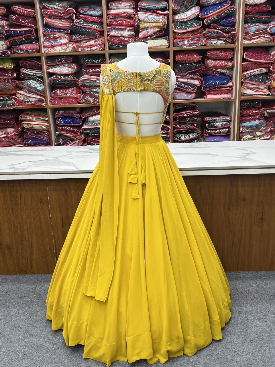 Wedding Haldi Function Dress For Bridesmaid Blouse Lehnga Dupatta Yellow Color