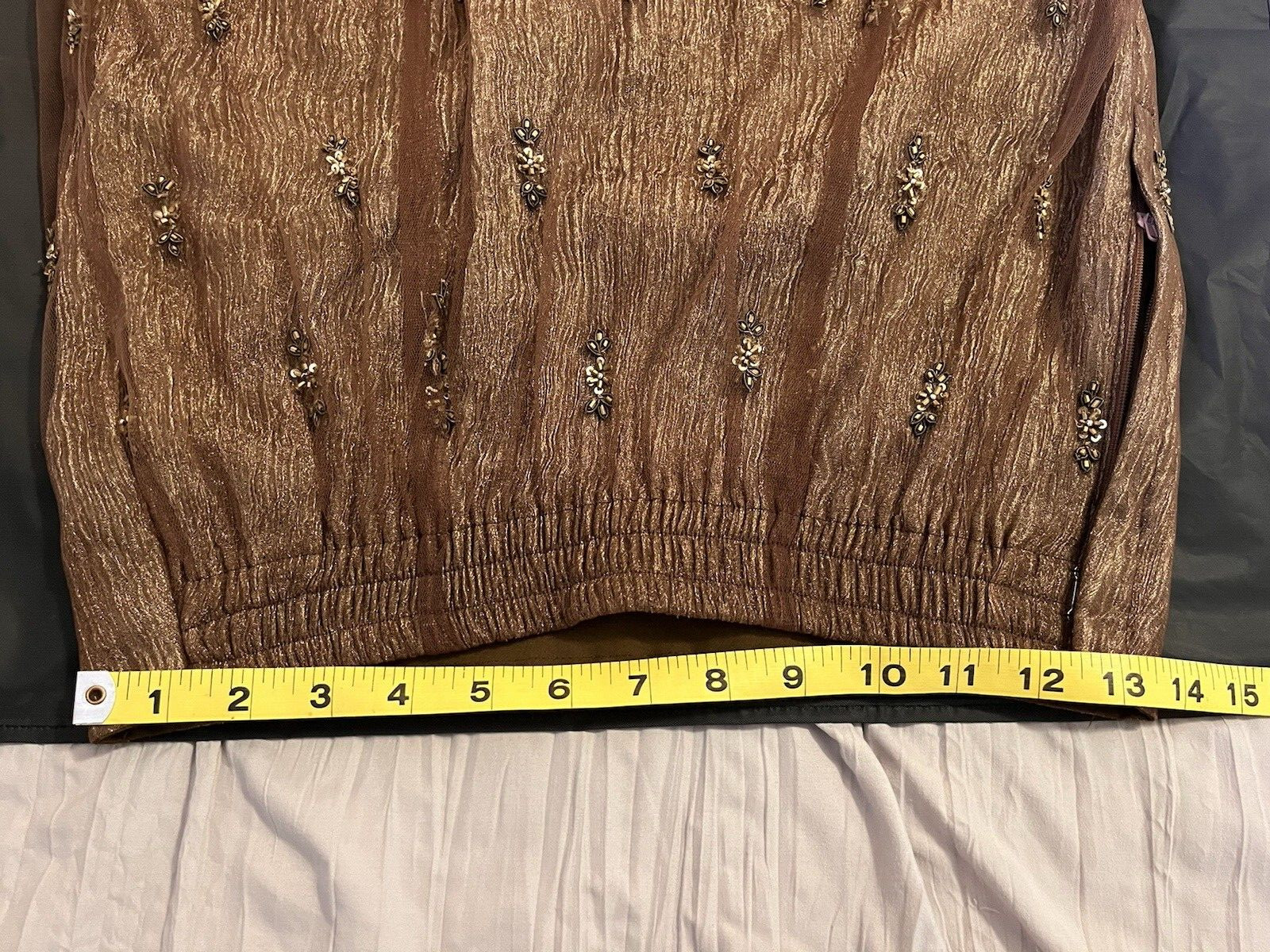 Bronze Desi/Indian/Pakistani Wedding/Party Shalwar kameez/Dress with Accessories