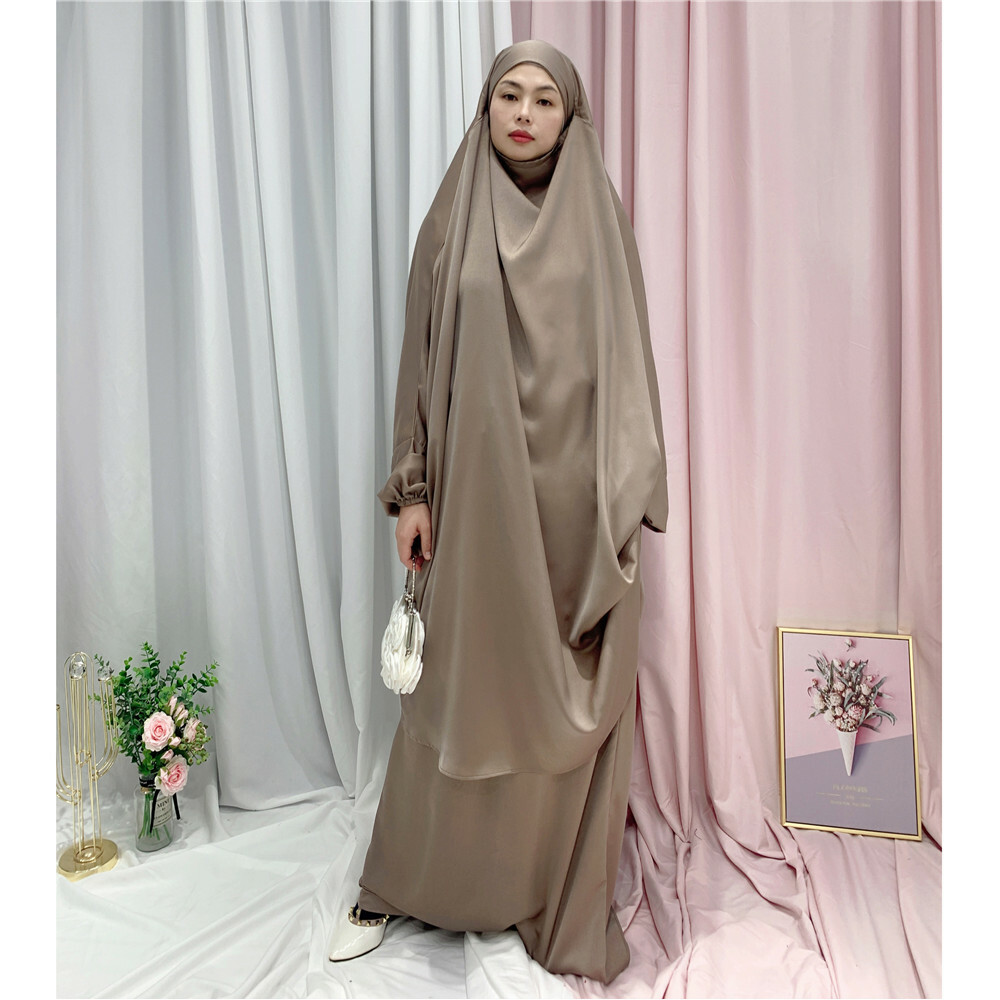 Muslim Khimar Hijab Burqa Women Prayer Abaya Kaftan Overhead Robe Ramadan Arab