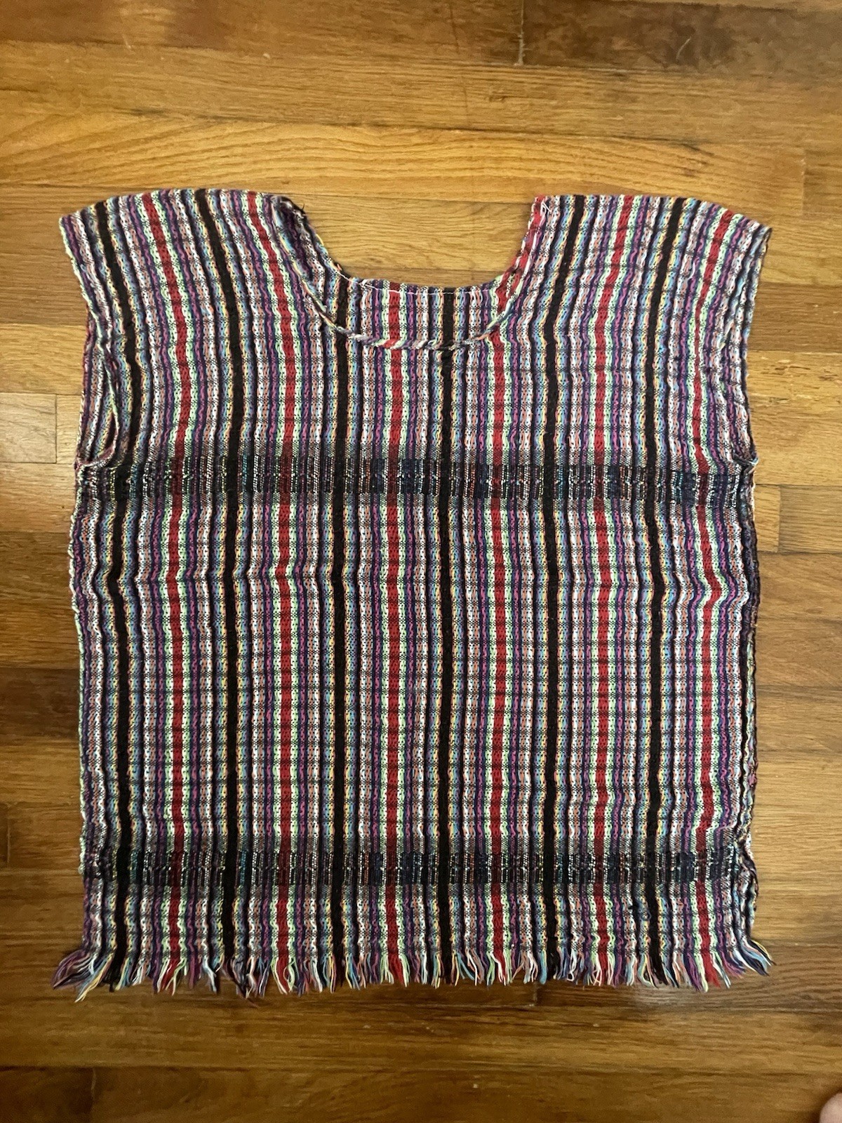 Handmade Guatemalan Huipil Top-Womens-Size Large/XL-Frayed-Excellent Condition