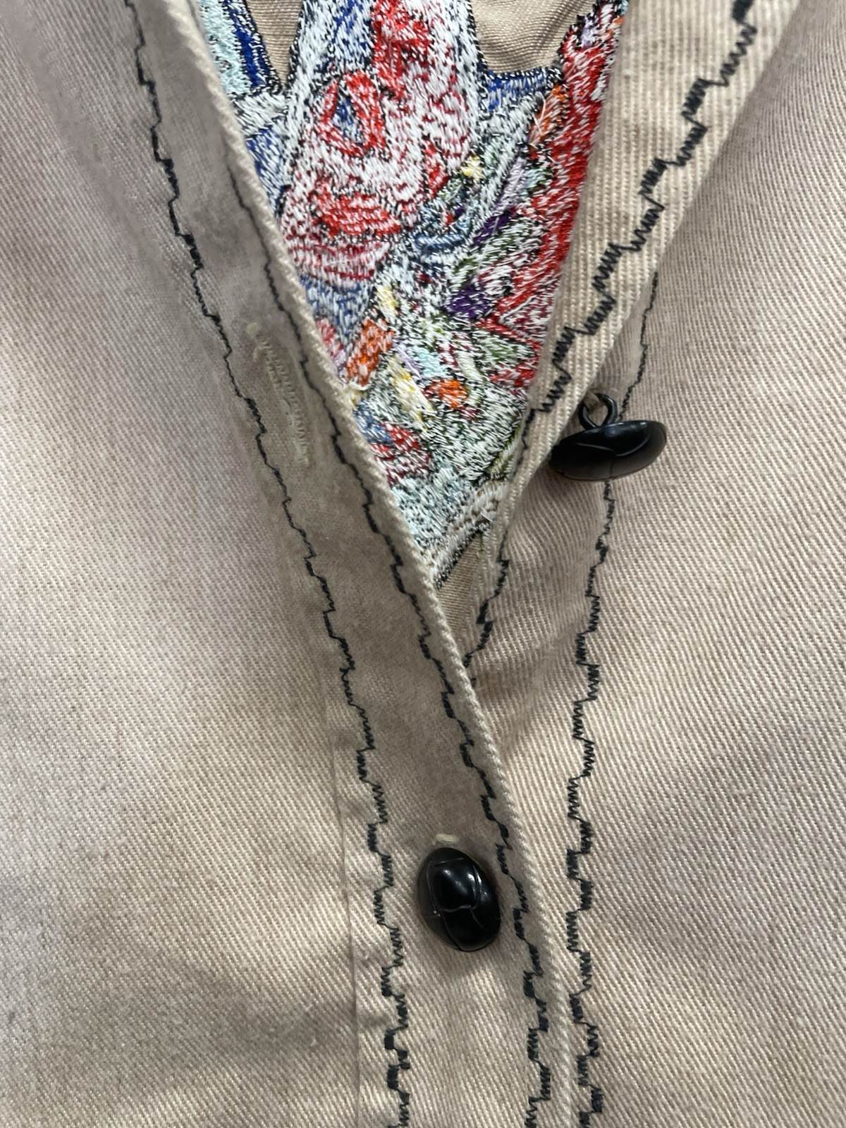 Custom Made Embroidered Native American Dance Figures & Phoenix Tan Jacket