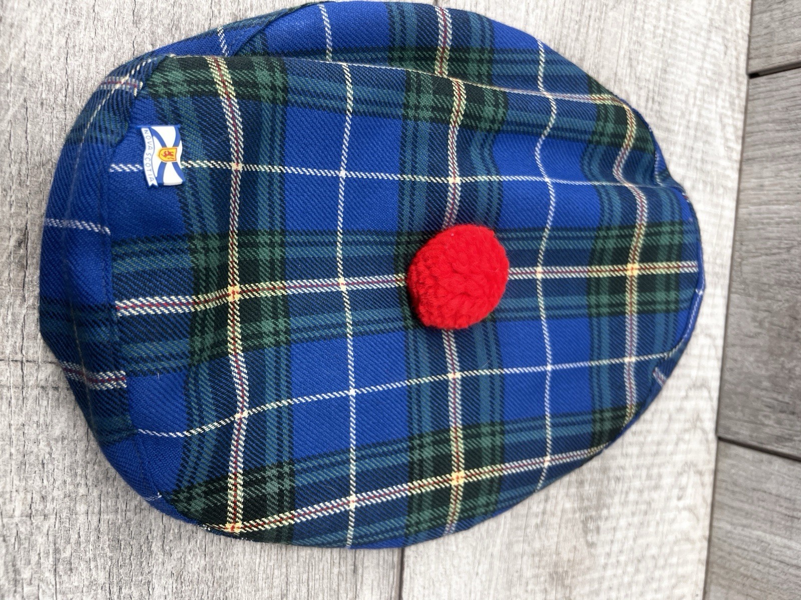 VINTAGE AUTHENTIC NOVA SCOTIA TARTAN TAM Beret Wool Blend EUC