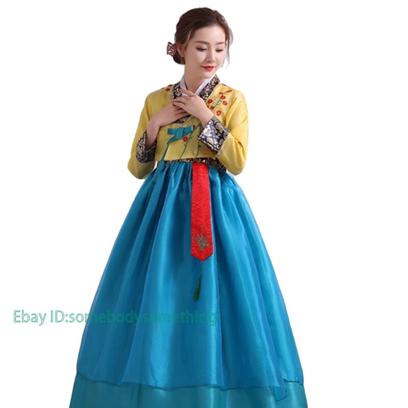 Korean Traditional Costume Women Hanbok Dress Set Performance Dance Clothing