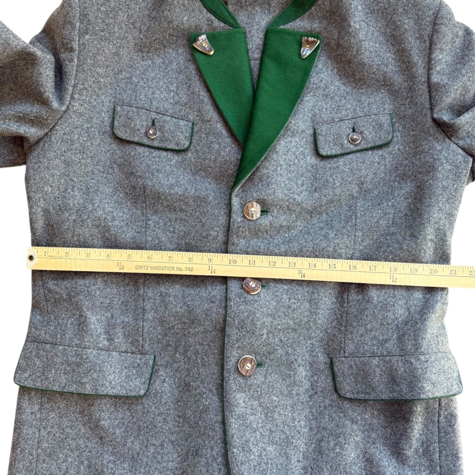 Loden Plankl Men Traditional Jacket Grey Wool Blend Made in Western Germany 46
