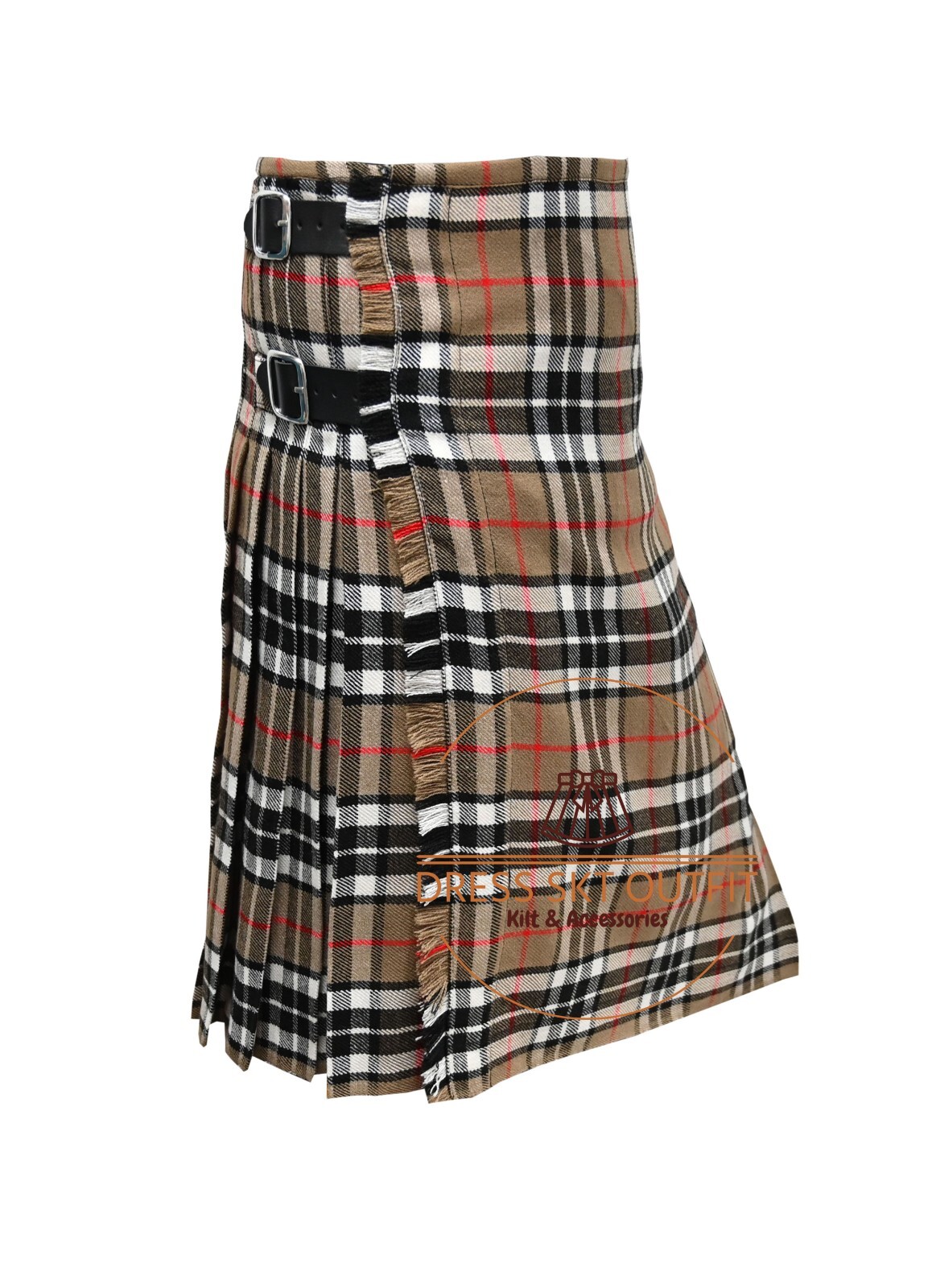 Scottish Traditional camel Thomson tartan 8 Yard Kilt For Men’s Custom Size