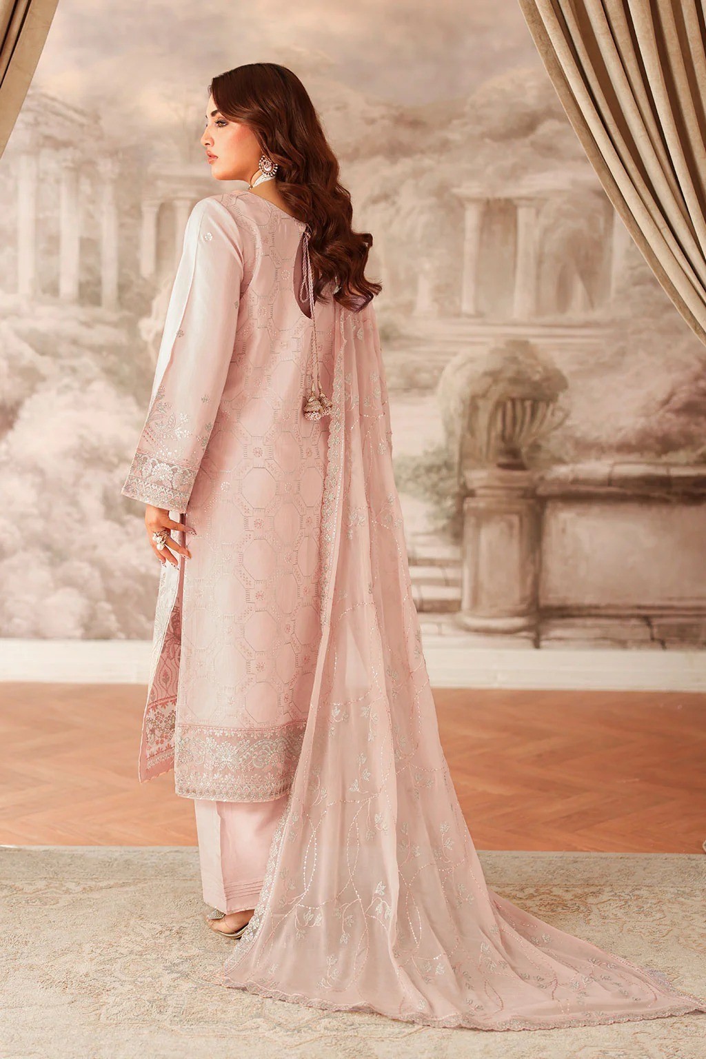 Pakistani Rawsilk Embroidered Shalwar Kameez | Stitched big sizes Available