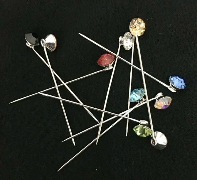 40Pcs Muslim Women Hijab Pins Rhinestone Shawl Brooch Safety Headwear Islamic