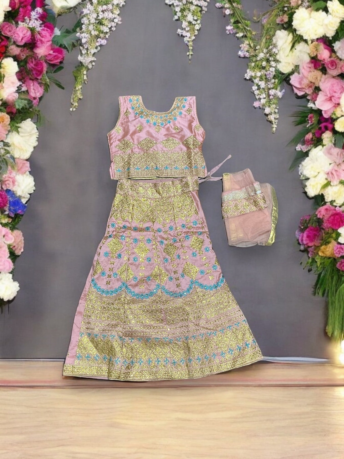 Traditional Girls Lehenga Choli Set – Ethnic Wear for Kids-020