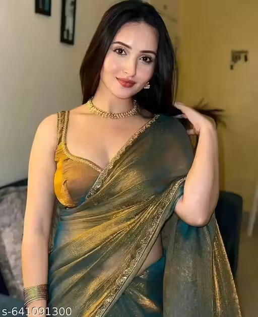 Women party wear saree_Chiffon Saree with Lace Border Lightweight saree