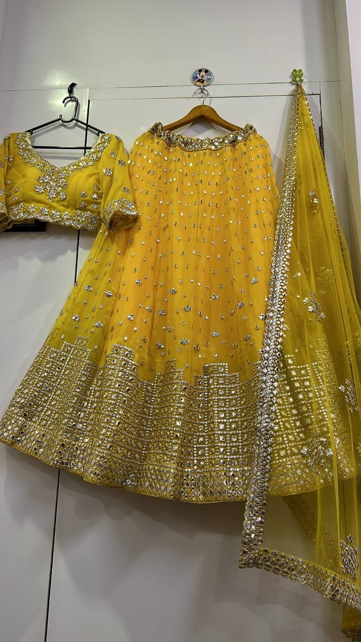 New Designer Taffeta Silk Lehenga Choli With Dupatta For Reception & Party
