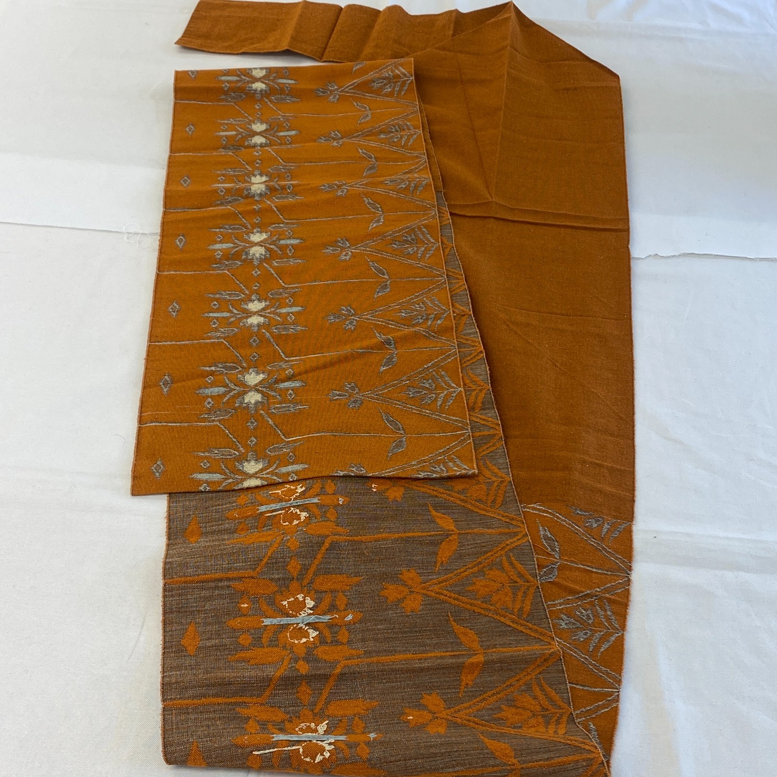 Japanese Vintage Kimono Nagoya Obi Cotton Brown Traditional Authentic 130 x11 in