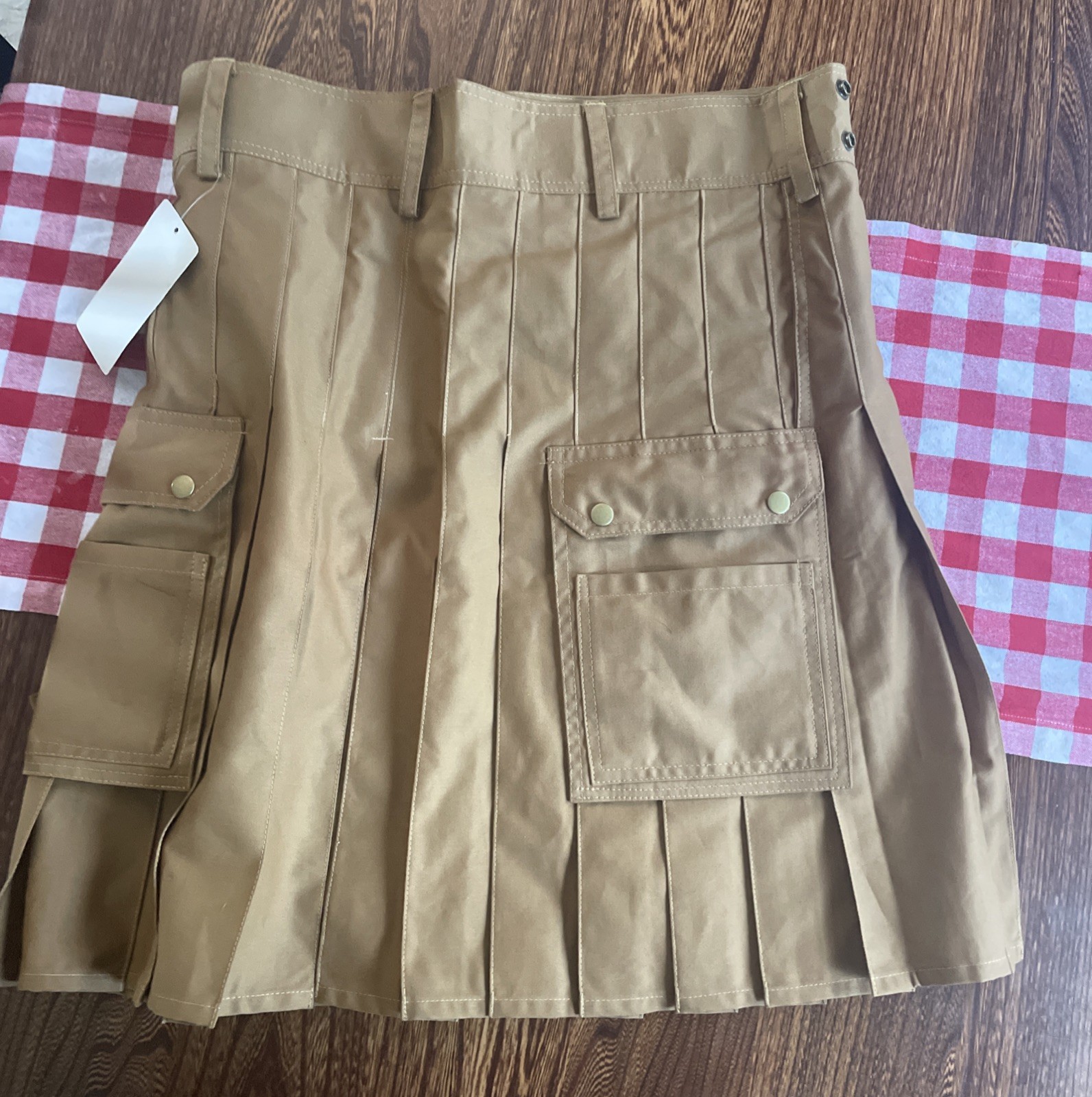 NWT Highland Redstone Men’s Utility Kilt Khaki Cotton, Traditional Style Size 34