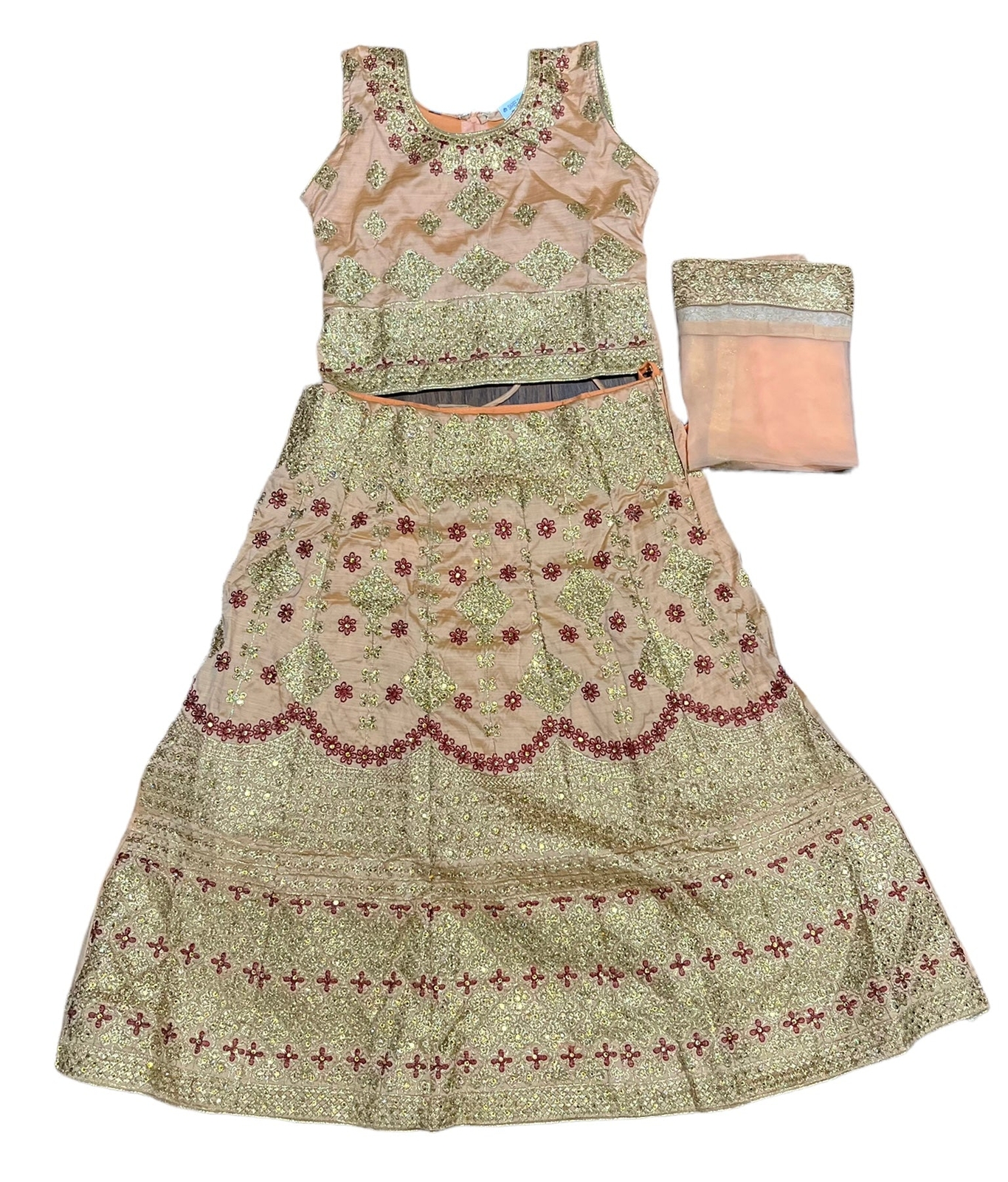 Elegant Grace: Girls Lehenga Choli with Embroidery