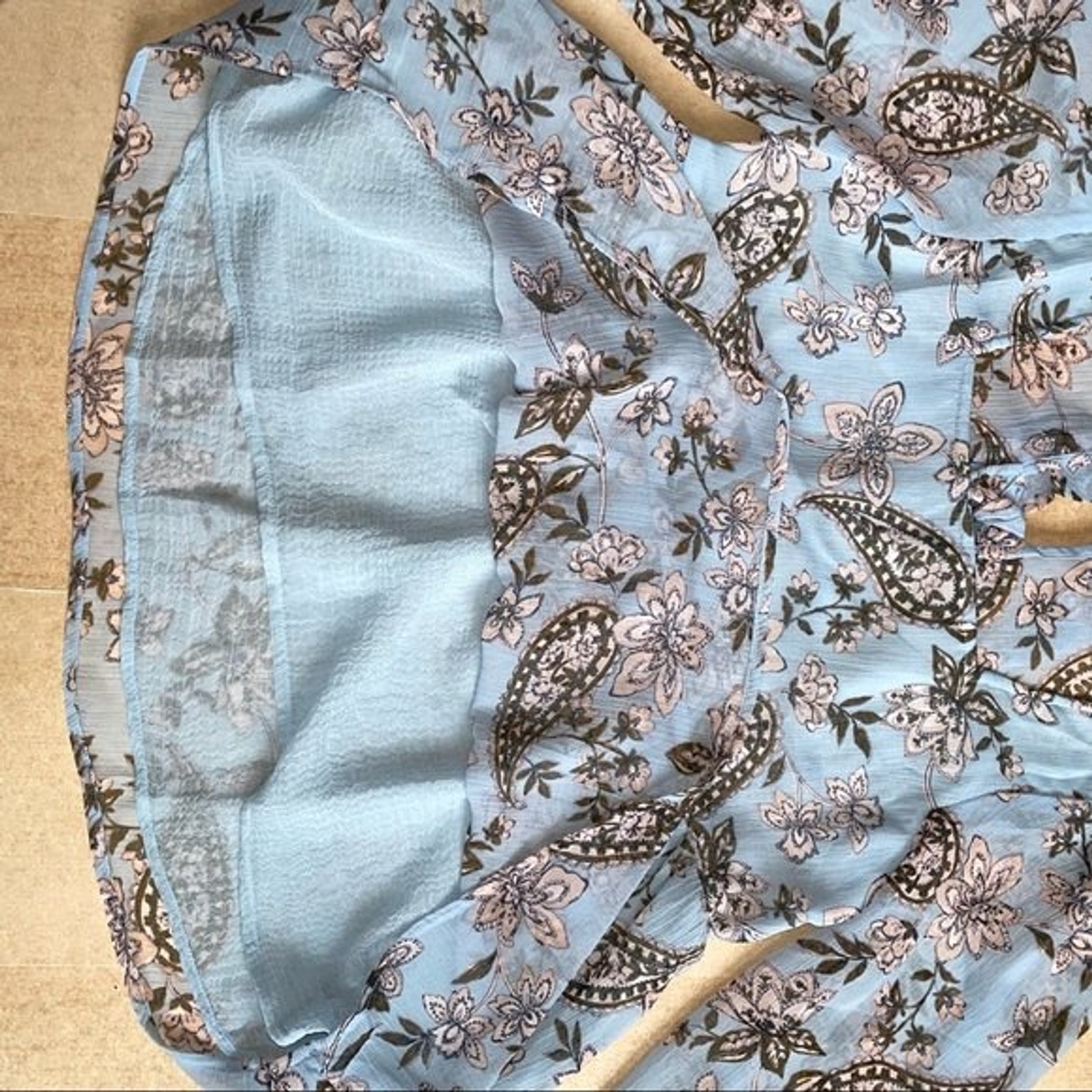 NWOT American Eagle Paisley Babydoll Peplum Blouse