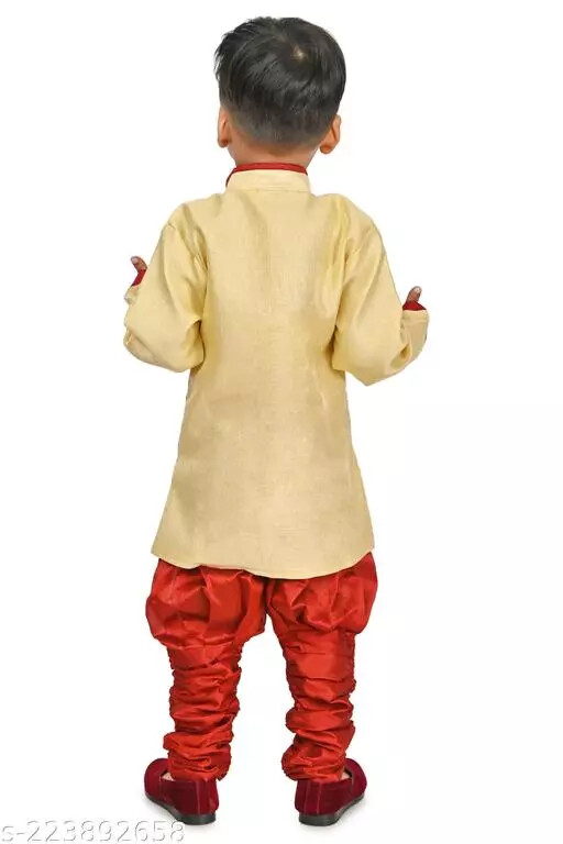 Indian Bollywood Wear Boys Party wear Dupion Silk Kids Kurta & Payjama Set
