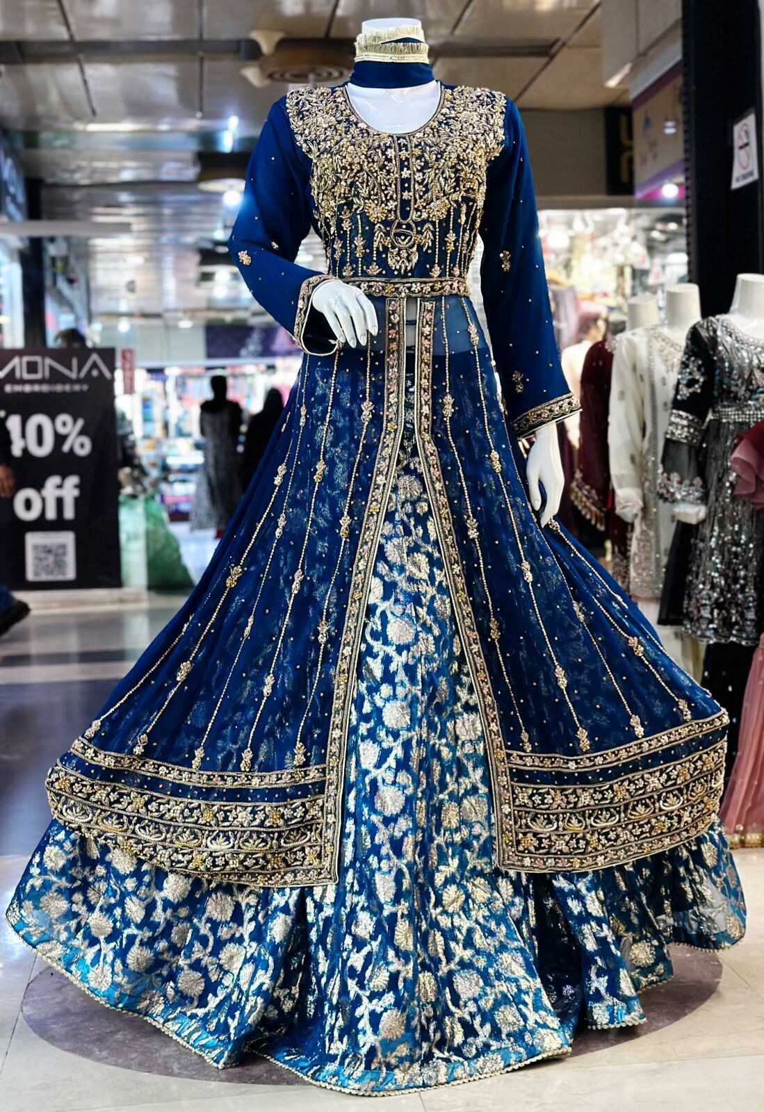 Pakistani Readymade Wedding Collection Heavy Handwork Embroided Long Maxci Frock